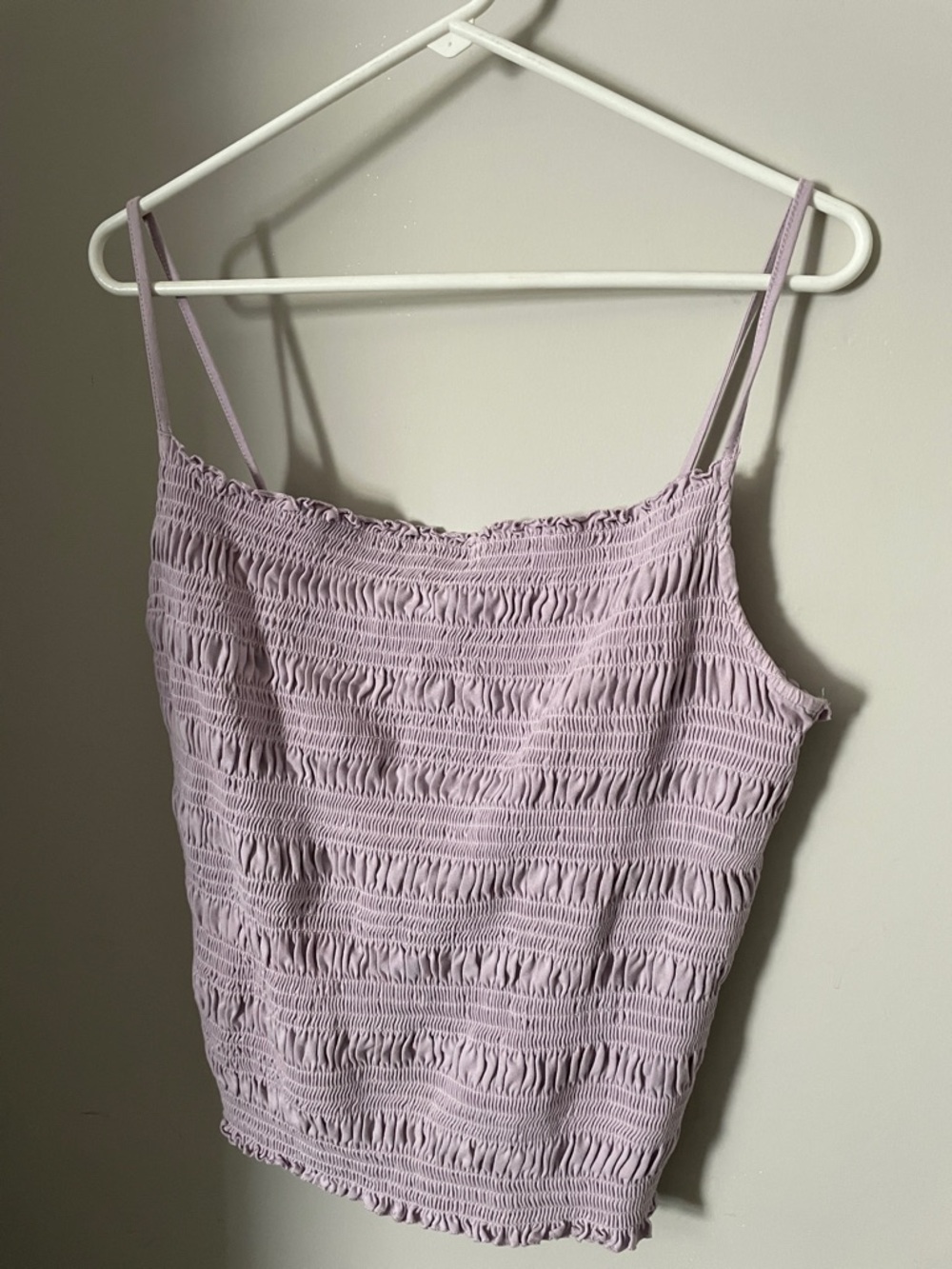 Smocked Lavender Spaghetti Strap Tank Top